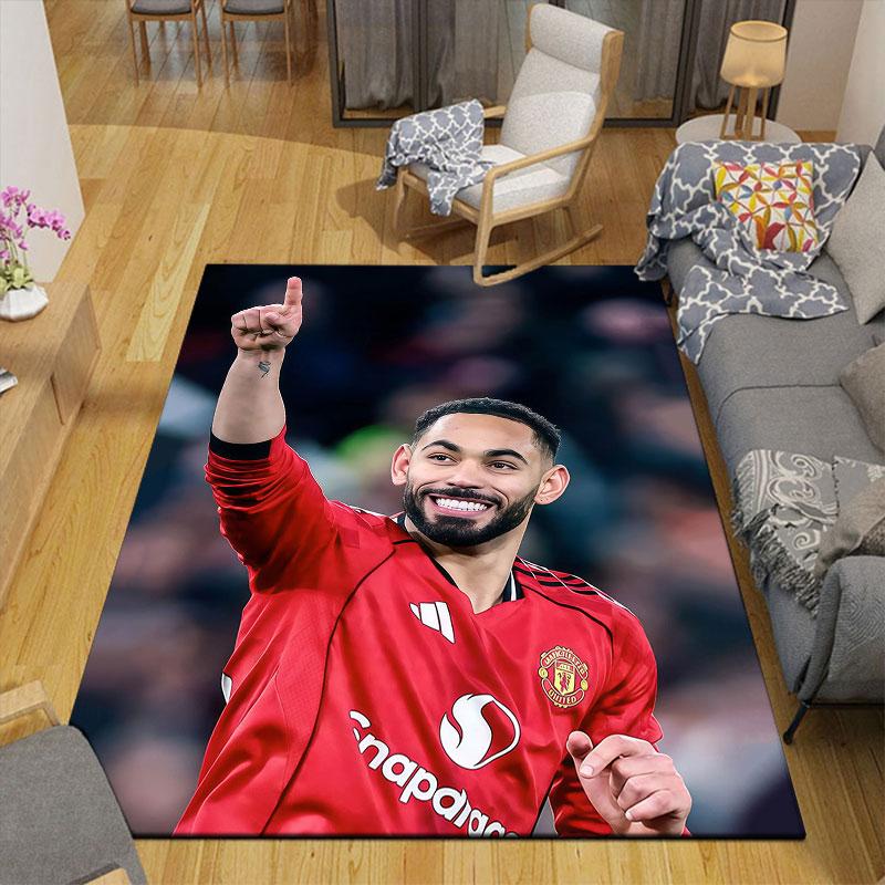 Matheus Cunha Flannel Printed Carpet, Home Sofa Decoration for Living Room & Bedroom, Non‑Slip Play Flannel Floor Mat for Game Room