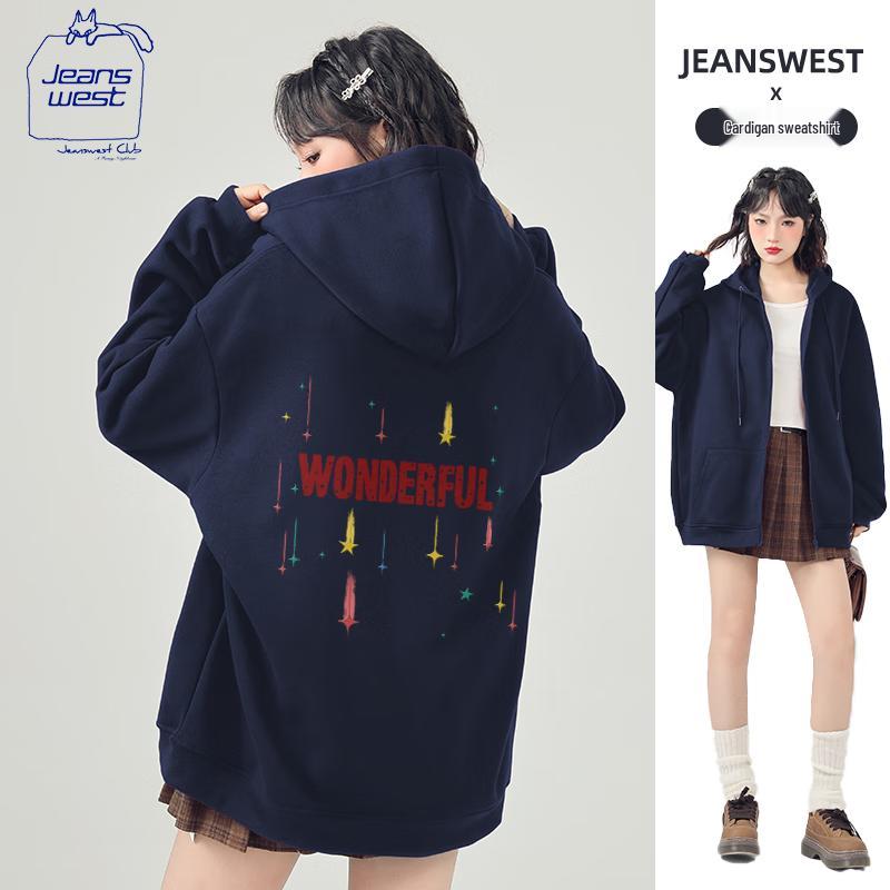 JEANSWEST CLUB Women's Fleece Lined Zip-Up Hoodie