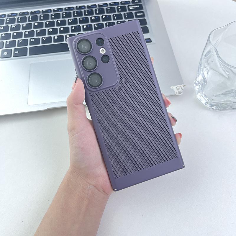 Samsung S25 Ultra Heat Dissipation and Breathable Mobile Phone Mesh Case S24plus Protection Glasses S23 Fine Hole S22 Anti Fall Protection Case