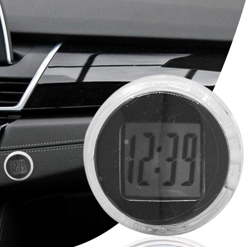 Clock for Car Dashboard Small Car Clock Digital Vent Watch Adhesive Dashboard Decoration Waterproof Automotive Watch for Home &