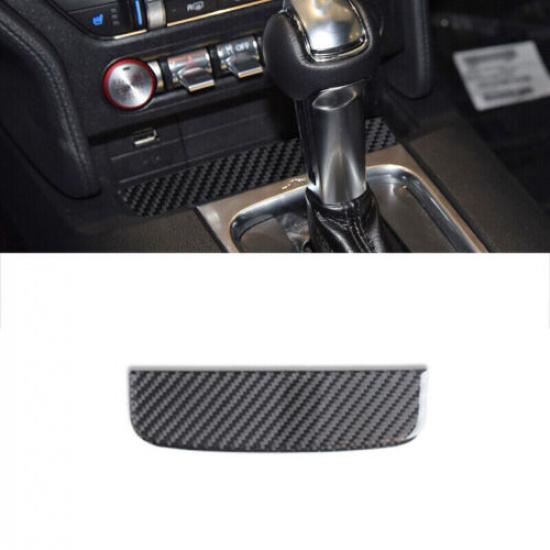 Bright Carbon Fiber Car Front Central Storage Box Sticker For Mustang 2015-21