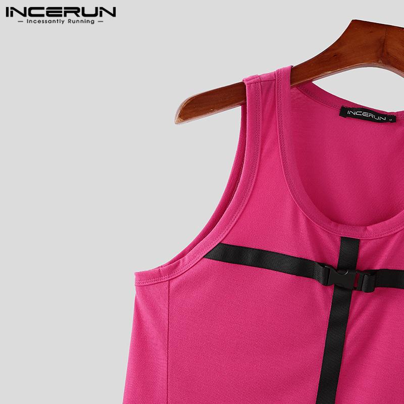 INCERUN Summer Men Strap Sleeveless T-shirts Racerback Tank Tops