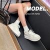 Grape mother autumn new classic round head thick sole heightening lace-up little white shoes college style versatile board shoes women