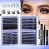 416 Clusters Of Dense Mixed Single Cluster False Eyelashes Set 10-18Mmdiy Segmented Eyelashes
