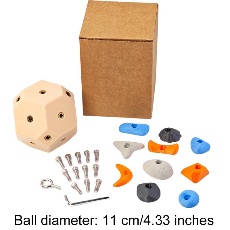 

3D Climbing Ball Finger Strength Training Climbing Ball Handcrafted Boulder Block Enhance Strength Accuracy Exercise Arm Muscle
