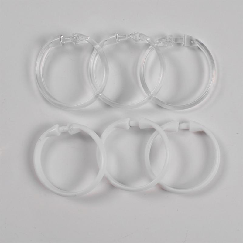 Plastic Shower Curtain Rings,Shower Curtain Hooks,12Pieces O Shape Bathroom Shower Curtain Hooks Easy To Snaps Gift