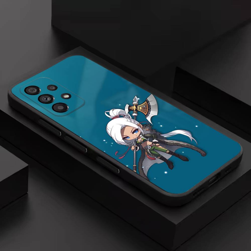 Cute M-Maplestory Game Phone Case For Samsung S 9,10,21,30,22,23,24,25,26,Ultra,Plus,Lite,FE,4,5G Black Soft Precise