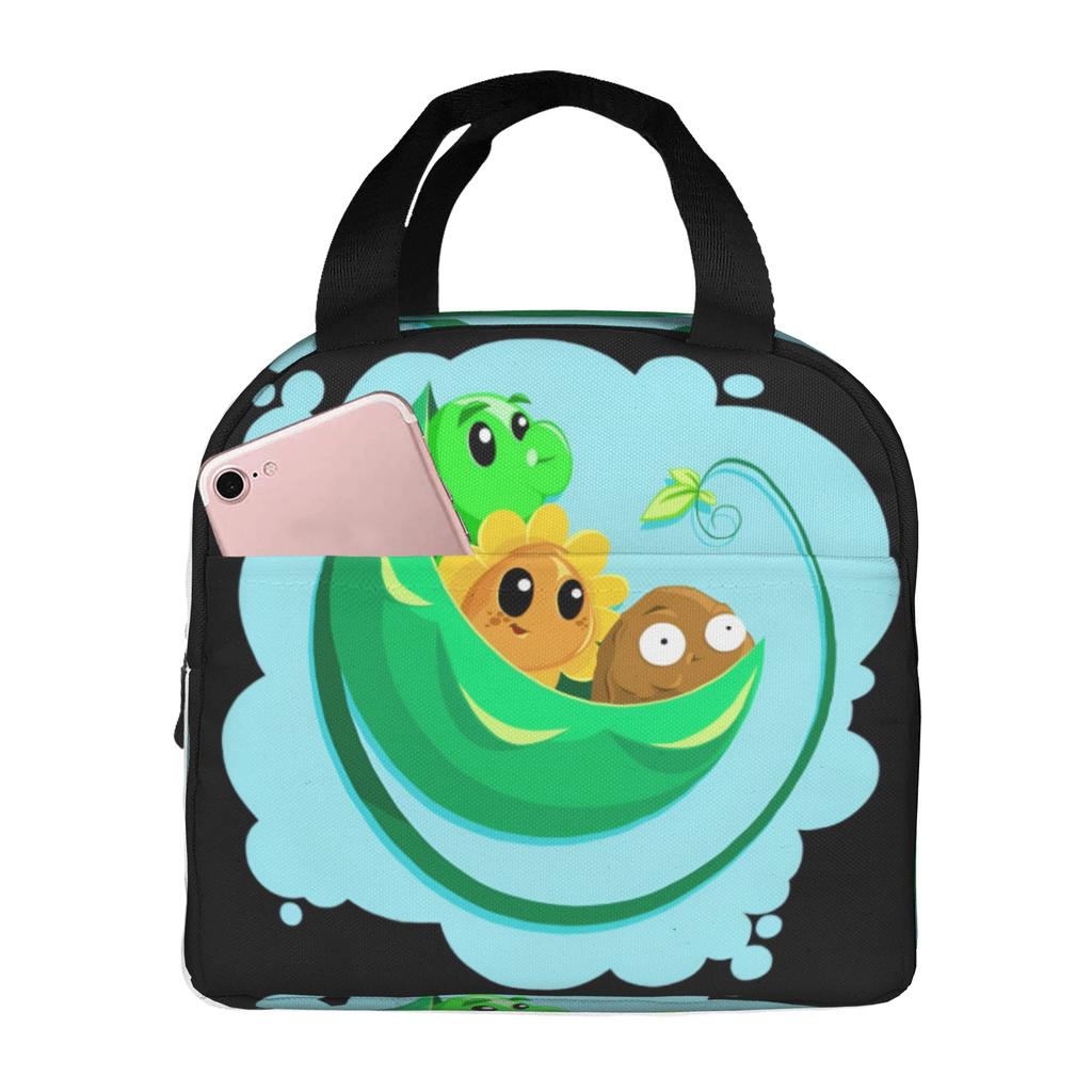 Custom Plants Gaming Zombies Insulated Lunch Bags for School Office Video Game Waterproof Thermal Cooler Lunch Box Unisex