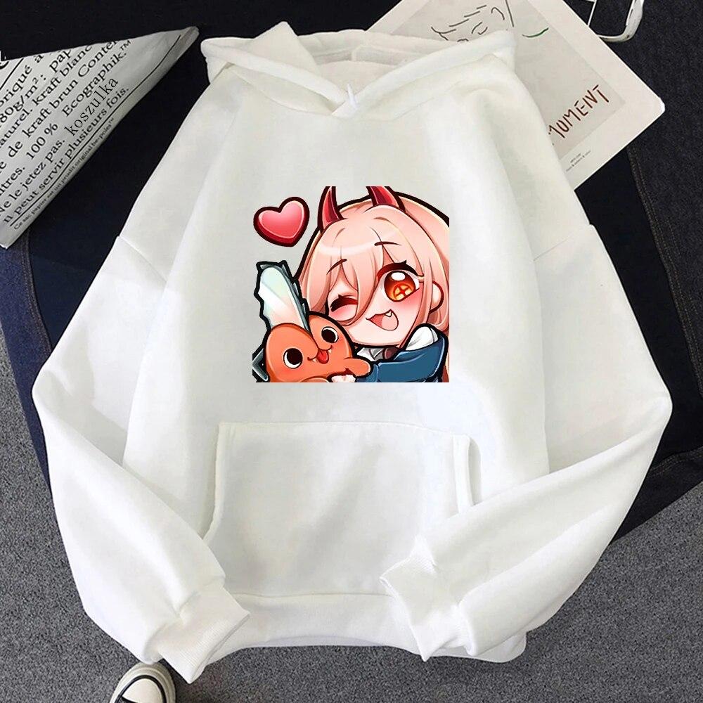 Anime Chainsaw Unisex Niedliche Pochita Power Hoodies Winter Warm Unisex/Damen Frühling/Herbst Unisex Sweatshirt Ästhetische Harajuku Sudaderas Unisex