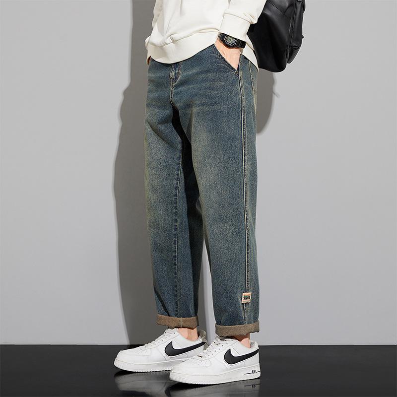 WilliamPOLO Men's Retro Autumn Casual Straight-Leg Jeans