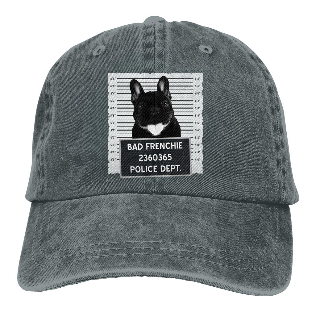Vypraná unisexová baseballová čepice Frenchie Mug Shot Trucker Snapback čepice Táta Klobouk Francouzský buldoček Pet Dog Lover Golfové čepice