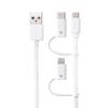 Sanwa Supply and microB Retractable USB Lightning, Type-C, 3-in-1 Cable, 0.8m, KB-IPLTM08KW