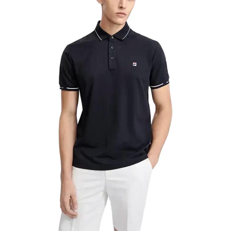 FILA Fashion Simple Pullover Short Sleeve Polo Shirt Men Polo Shirts Legendary-Blue F51M523101A-NV