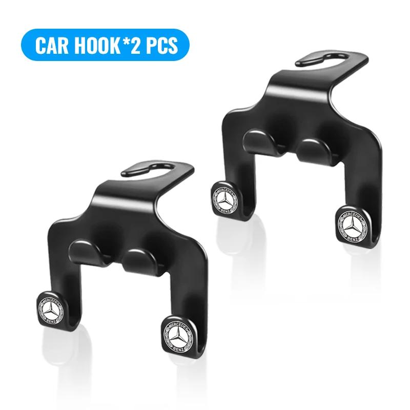 Car Seat Back Hook Phone Holder Auto Headrest Storage Double Holder Stickers For Mercedes Benz AMG W205 W218 W177 V177 W176 W169
