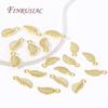50/100Pcs Leaf Tag Charm Pendants Accessories 18K Gold Plated Extend Chain Tag Jewelry Making DIY Necklace Fittings