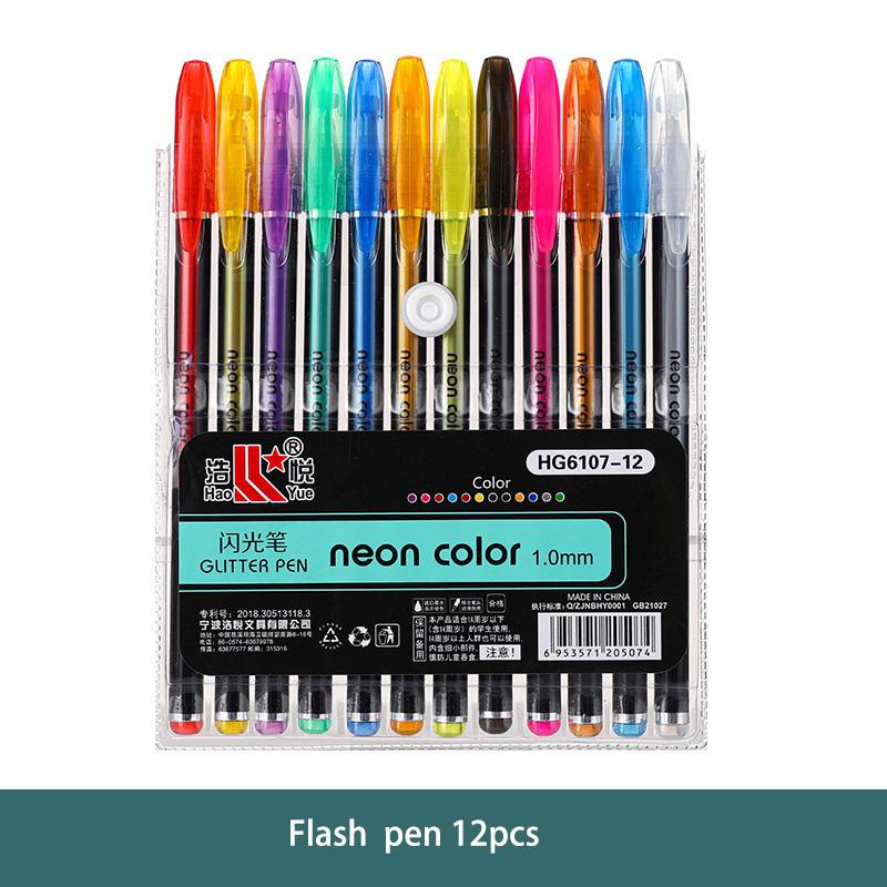

12-60 цветов, металлические блестящие гелевые ручки, корейские канцелярские принадлежности, маркер, школьная раскраска, художественные маркеры для рисования, офисные аксессуары
