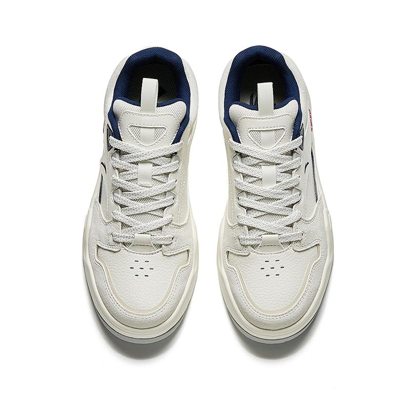 Anta C37 Series Simple Comfortable Slip Resistant Durable Low Top Skate Shoes Women Skate Shoes White Blue 922448081-3