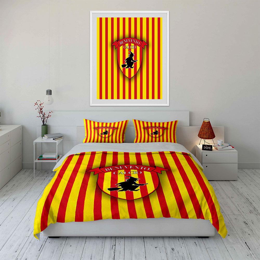 Witch Emblem Red Yellow Stripes Bedding Duvet Cover Set Duvet Cover Pillowcases  (1*Duvet Cover 2*Pillowcases, without duvet insert)