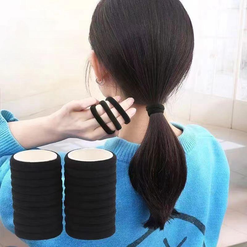 50pcs Black Hair Rope Simple Elastic Hair Band Hair Accessories For Women Ideal Choice for Gifts Haarband Kind  Rubber Bands