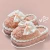 Women's Plush Slippers - Bow Detail Winter House Shoes Ultra-Soft Non-Slip Indoor Slippers for Home&Maternity Comfort