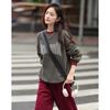Demana Women's Color-block Letter Print Sweatshirt