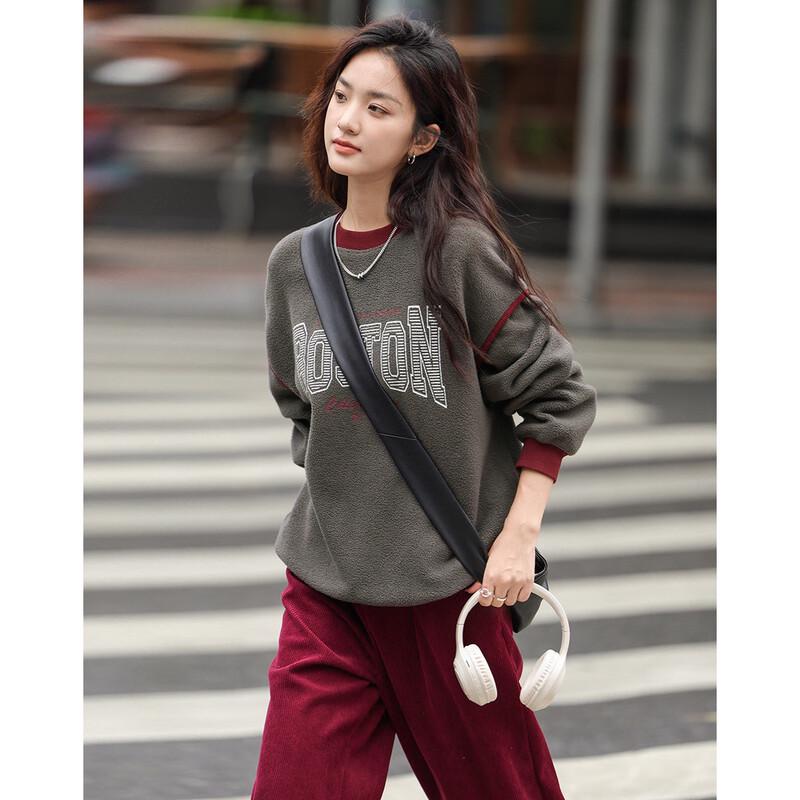 Demana Women's Color-block Letter Print Sweatshirt