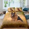 Schäferhund Bettbezug Set 3D Schäferhund Welpe Druck Bettwäsche Set für Jungen Mädchen Haustier Tier Thema Bettdeckenbezug