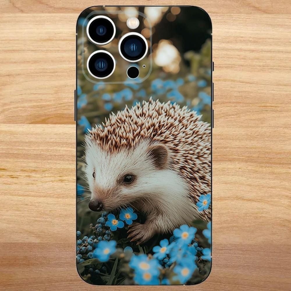 Hedgehog animal Phone Case For iPhone 16,15,14,13,12,11,Mini,Pro,SE,MAX White Matte Shockproof Cover