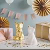 Home Decor Elephant Statues,1 Pair, Small Decorative Accents for Shelves, Livingroom and Bedroom, Gold and White (2pcs Cute Fox)