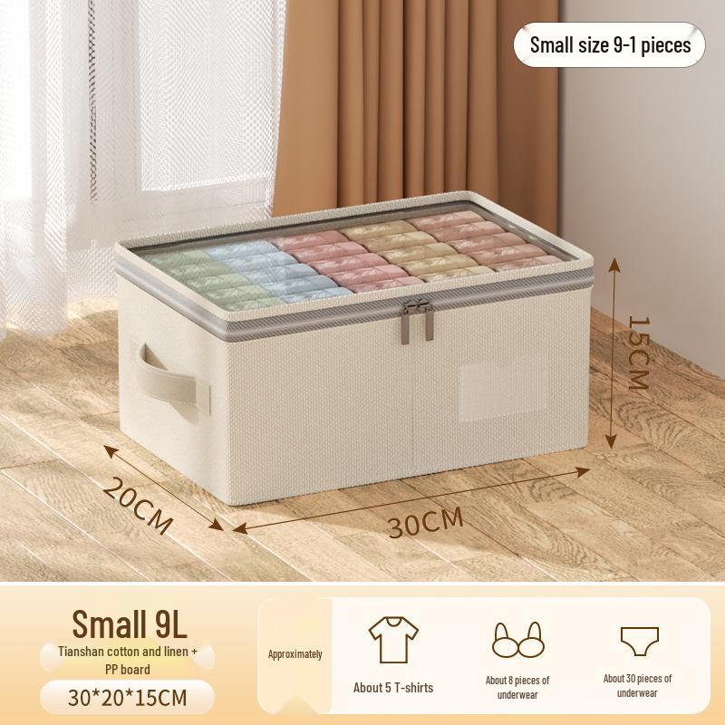 New Tianshan Cotton & Linen Large Washable Storage Box for Clothes