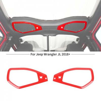 Red Top Roof Speaker Stereo Cover Trim Decal Bezel For Jeep Wrangler JL JT 2024+