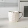 Silver Rim Stone Pattern Ceramic Coffee Mug