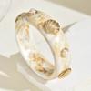 DIEZI Exaggerated Resin Pearl Shell Wide Bangles Vintage Fashion Geometric Round Bracelet Bangle For Women Men Gift Jewelry