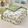 KDJEIKZ New Washable Cotton 3D Quilted Bean Blanket With Soybean Fiber Can Be Machine Washable Lightweight Luxury Cover Blanket