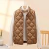 Female Short Lightweight Down Cotton Vest Jacket  Autumn Winter Slim Warm Sleeveless Waistcoat Women's Casual Wear