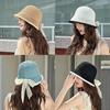 Water Bucket Hat Women Summer Sun Protection Straw Sunhat With Short Brim For Beach Vacation