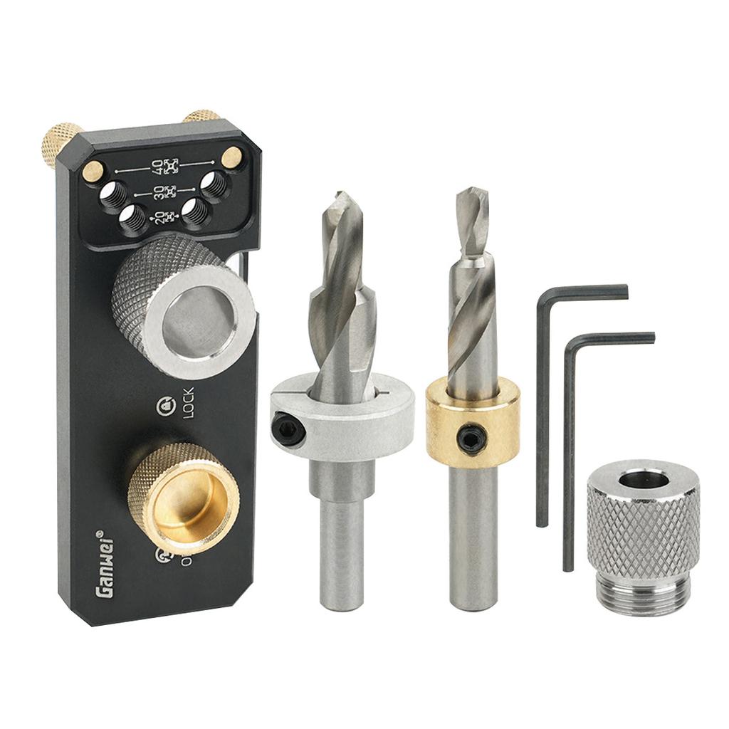Aluminiumprofil-Schienenbohrführung mit Schiebern und M10 Senk-Stufenbohrer, Vertikaler Locher für 20#30#40# Aluminiumprofile