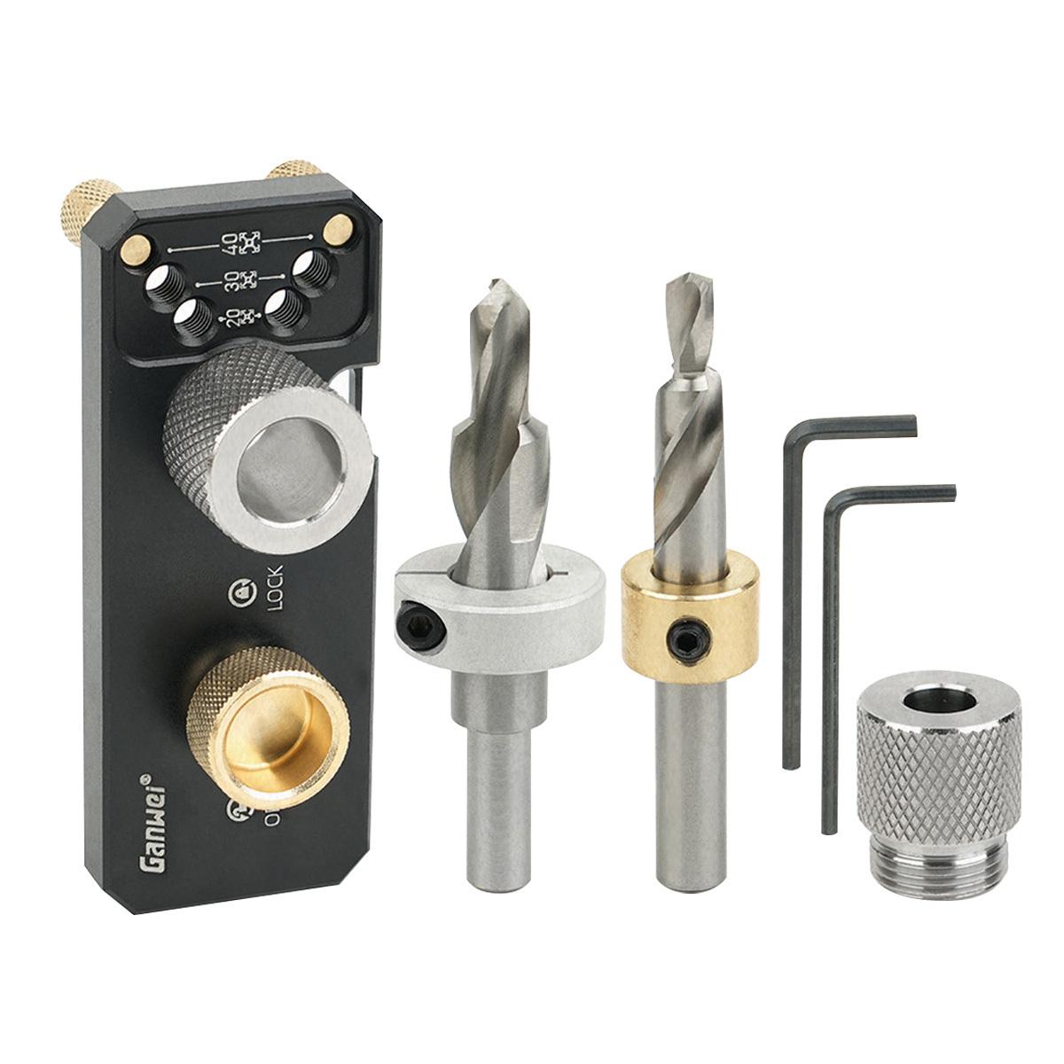 

Aluminum Profile Track Drill Guide with Sliders and M10 Countersunk Step Drill, Vertical Puncher for 20#30#40# Aluminum Profiles