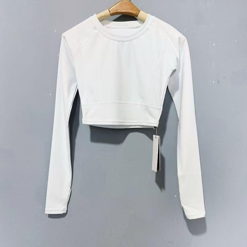 

Amber Workout Long Sleeve T-shirt Women s Fashion Short Elastic Crop Top Sports Skinny Running Yoga Clothing Top White Code S (recommended weight 42.50 kg-47.50 kg