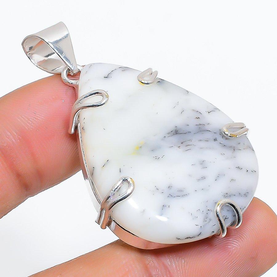 

Этническая ювелирная подвеска ручной работы с дендритом и опалом, 1,85 дюйма VR-3731