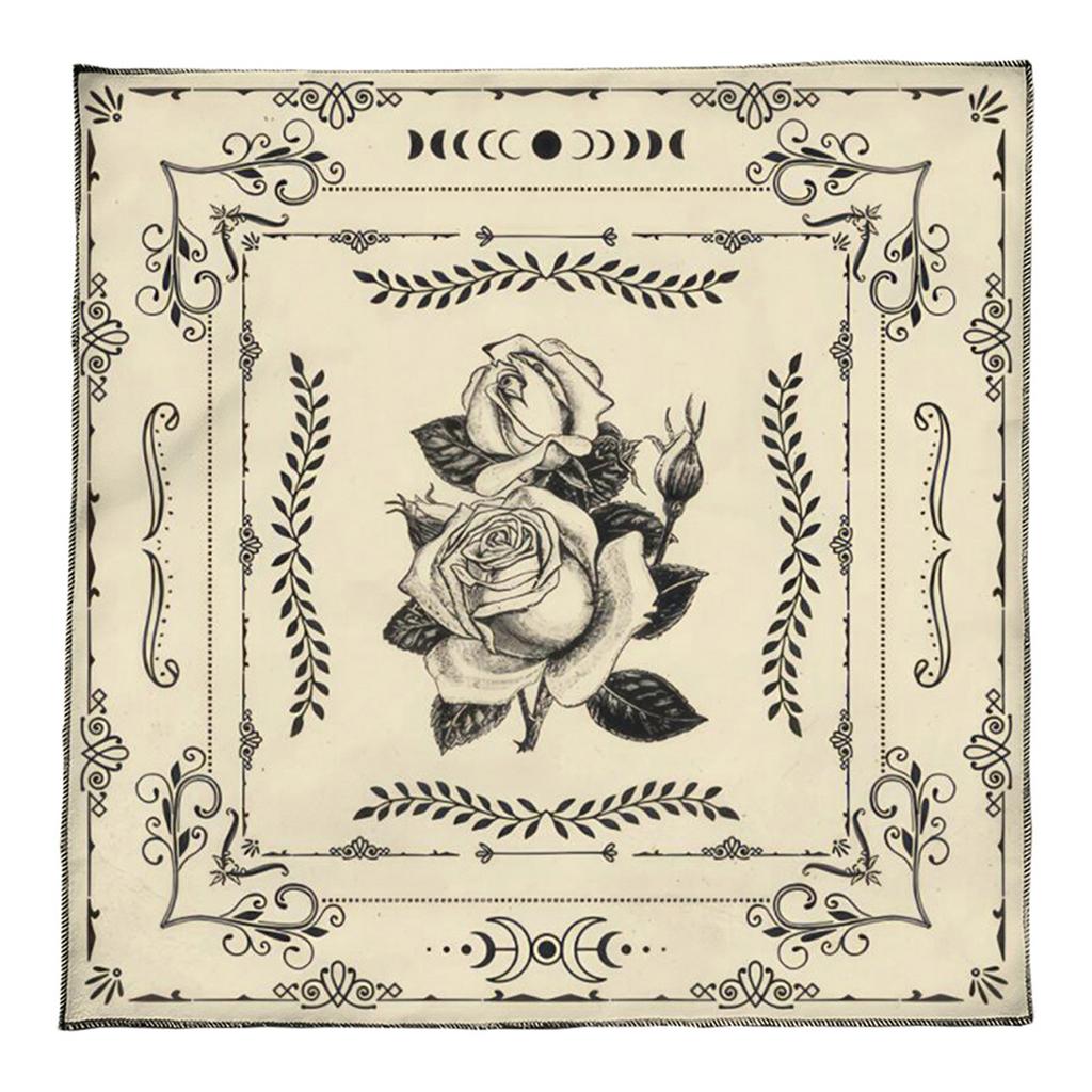 Tarot Card Tablecloth Altars Cloth Moon/Butterfly/Flower Tablecloth Astrology Divinations Non-Slip Mat Tapestry Decors