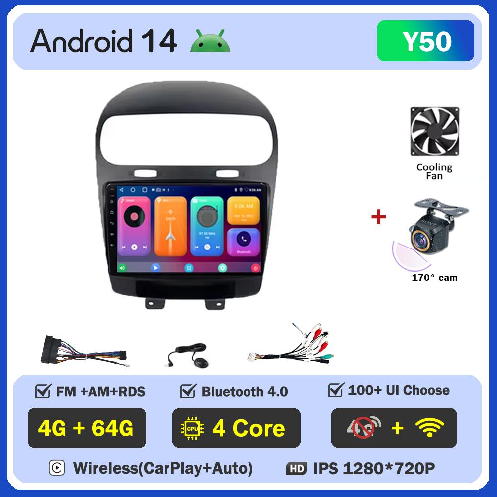Car Android For Dodge Journey Fiat Leap 2012 -2020 Car Radio Video Stereo No 2din Touch Screen WIFI DVD Bluetooth 5G Automotive