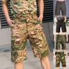 Stylish Men's Army Combat Camouflage Cargo Shorts Featuring Multiple Pockets