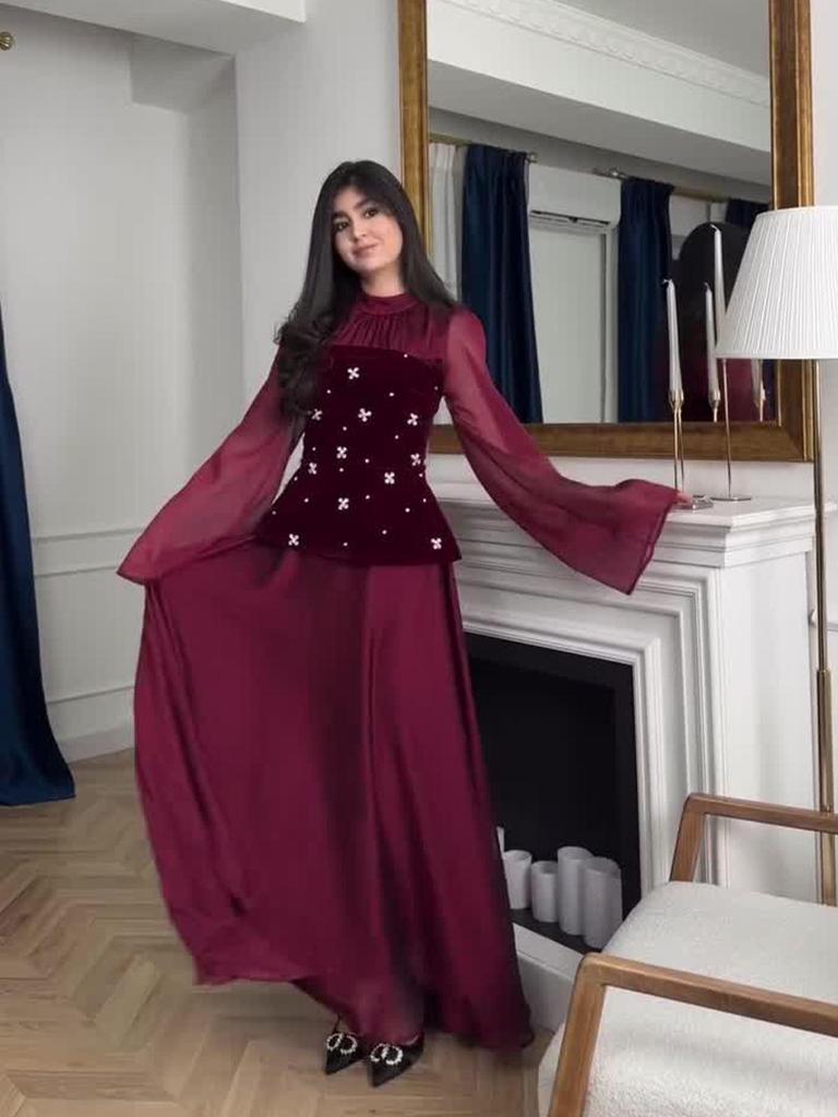 Rhinestone Women's Waist-Cinching Slimming Patchwork Long Dress - 2025 European & American Spring Fashionable Socialite Design