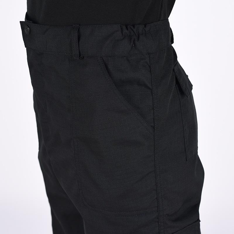 Men Black Tactical Cargo Pants, Multi‑pocket Wear‑resistant Waterproof Training Work Trousers