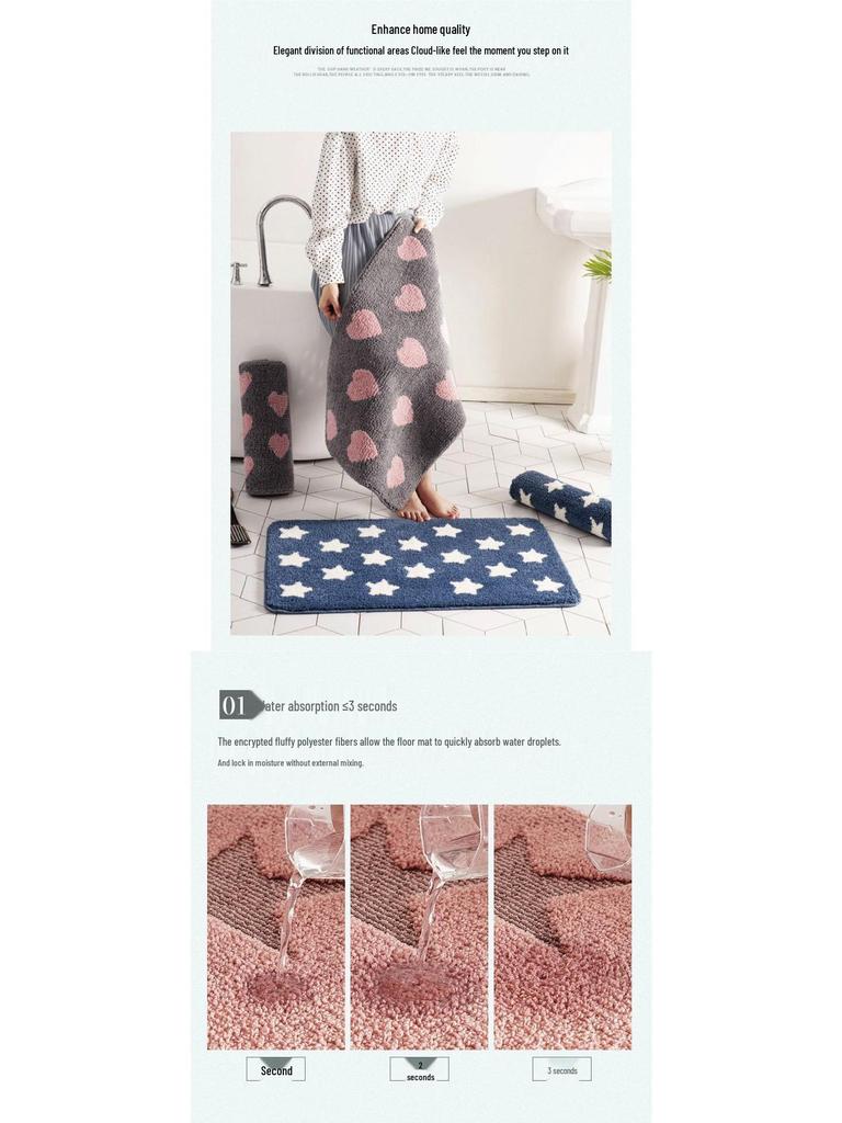 Absorbent Non-Slip Bathroom Floor Mat - Entryway Foot Mat/Doormat