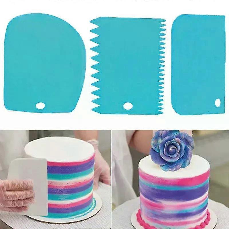 Dessert Tools Cake Kitchen 3PCs/Set Pastry Dough Cutter Cake Slicer Baking Pasty Scraper Cake Blade Silicone Spatula Decoration
