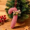Candy Cane Christmas Ornament Plush Soft Candy Cane Christmas Tree Stuffed Decoration for Holiday Party Decor