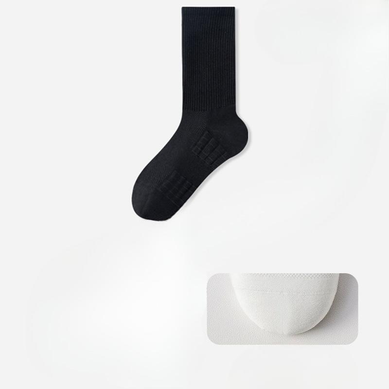 Women's Mid-calf Cotton Socks, Antibacterial and Deodorizing, Towel Bottom Mesh Breathable, Running Sports Long Calf Socks
