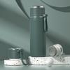 500/600ml 304 Stainless Steel Bullet Thermos, Matte Pastel Portable Lanyard Leakproof Vacuum Water Bottle Student School Travel